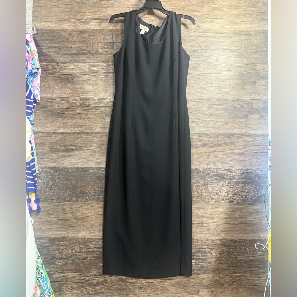 Talbots Black Sleeveless Sheath Maxi Dress
